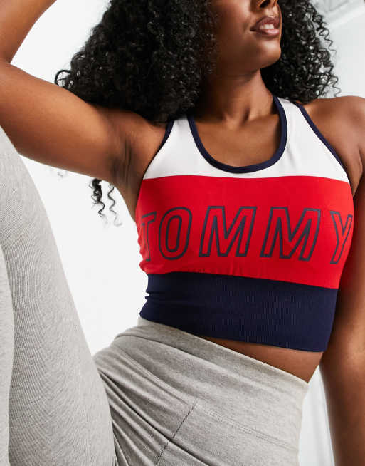 Tommy hilfiger red sports bra sale