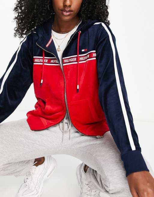 Tommy Hilfiger Sport color block zip up hoodie in navy ASOS