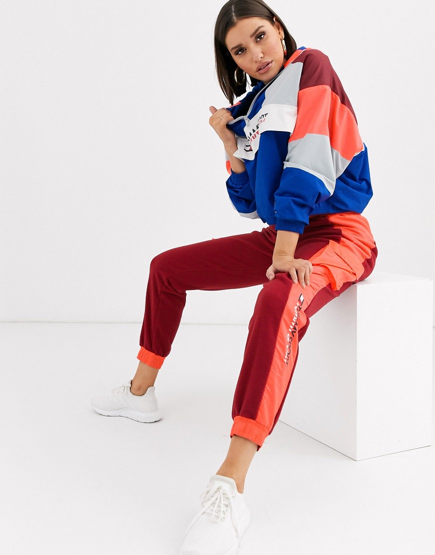 Tommy Hilfiger Sport colour block track pants with pocket details in red