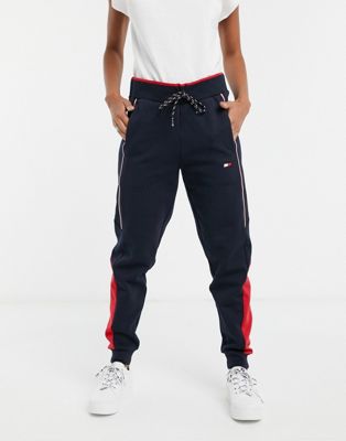 Tommy Hilfiger Sport colour blocked cuff Pants in black