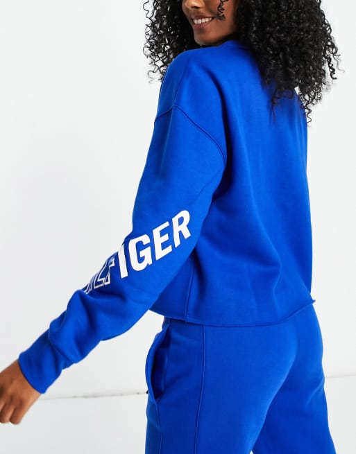 Tommy hilfiger flag shop logo cropped sweatshirt