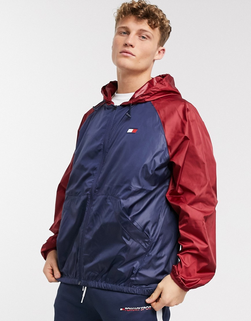 Tommy Hilfiger sport - giacca a vento con logo sul retro-rosso