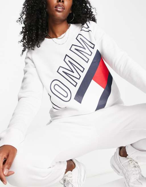 Tommy hilfiger white store sweatshirt womens