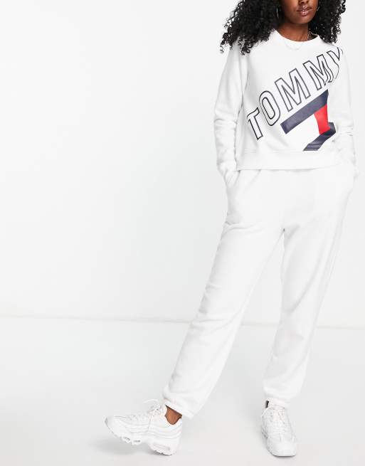 Tommy Hilfiger Sport graphic logo sweatshirt in white