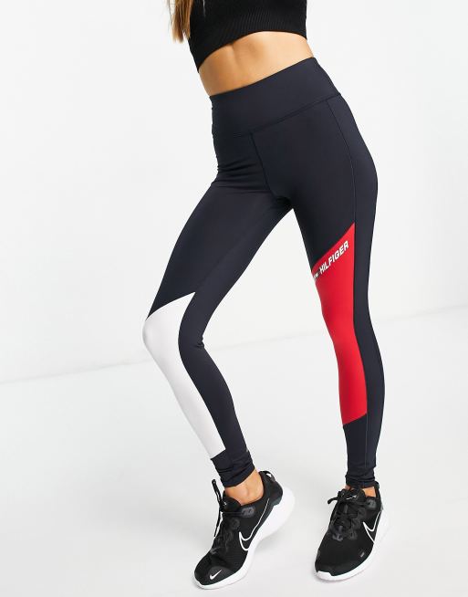 Tommy Hilfiger Sport H jtaljede leggings med farveblokke Del af s t