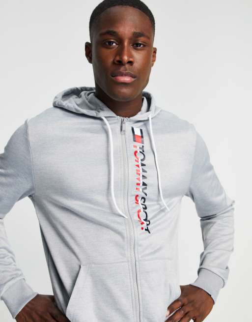 Tommy Hilfiger Sport Hoodie zippe avec logo vertical ASOS