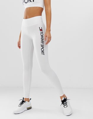 Tommy Hilfiger Sport - Legging met hoge taille in wit | ASOS