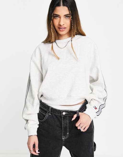 Tommy Hilfiger Sport logo ASOS | sweater gray in graphic neck crew taping striped with