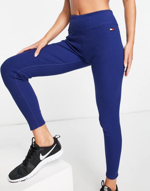 Tommy Hilfiger Women's High Rise Stretch Logo Legging, Navy