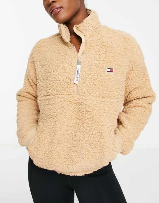 Sherpa Jacket With Embroidery Caramel