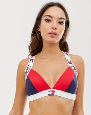 tommy hilfiger logo triangle bikini top