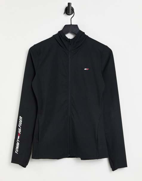 Tommy Hilfiger Sport logo zip hoodie in black - view 1
