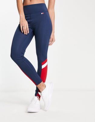 Tommy Hilfiger Sport Stripe Leggings In Navy -set