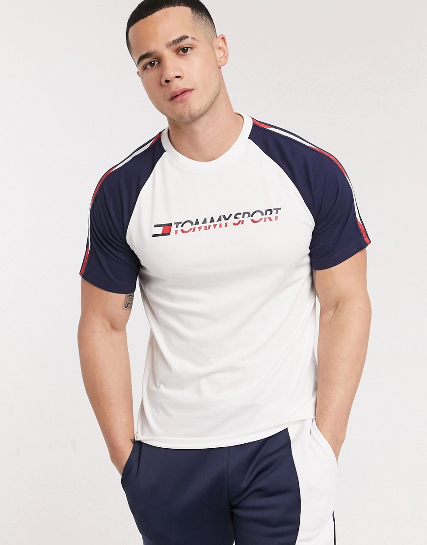 Tommy Hilfiger Sport taped logo t-shirt-White
