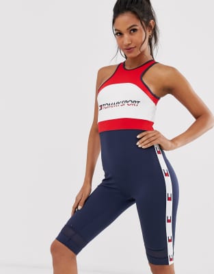 Tommy Hilfiger Sport  Einteiler mit Flaggen-Streifen, in Marine Navy