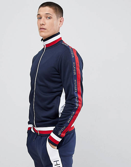 Tommy Hilfiger Sports Capsule Full Zip Track Top Icon Stripe Trim and ...