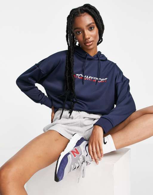 Tommy sport cropped store hoodie