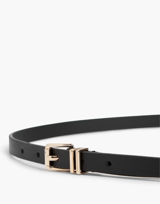 Tommy Hilfiger Square roller buckle leather belt in black, 3 of 4
