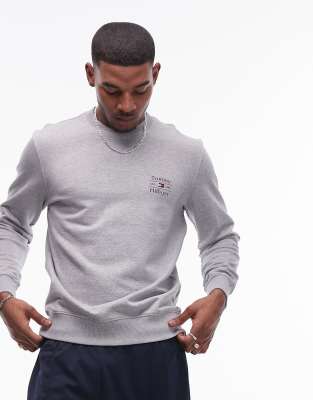 Tommy Hilfiger Stack Logo Sweatshirt In Gray