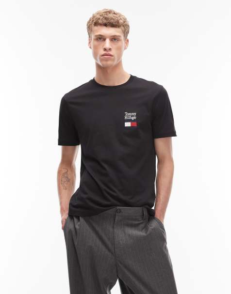 Tommy Hilfiger stack logo t-shirt in black
