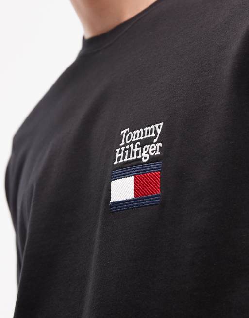 Tommy Hilfiger stack logo t-shirt in black, 5 of 5