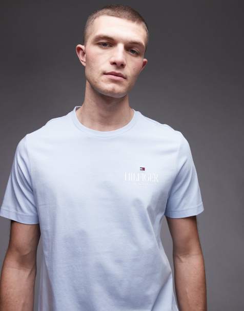 Tommy Hilfiger stack logo t-shirt in pastel blue - view 1