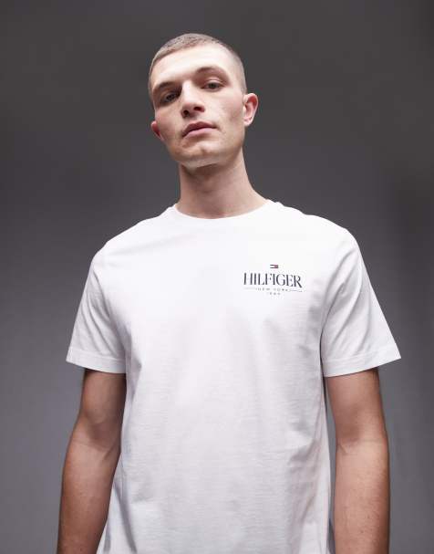 Tommy Hilfiger stack logo t-shirt in white - view 1