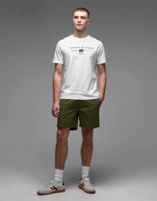 Tommy Hilfiger stack logo t-shirt in white, 3 of 5