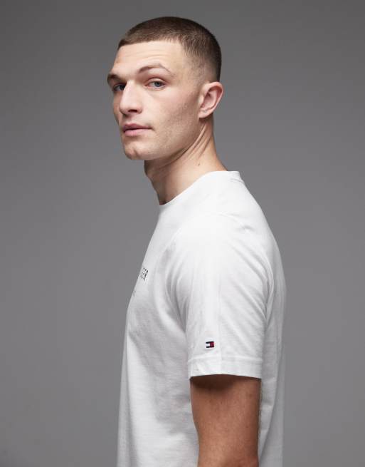 Tommy Hilfiger stack logo t-shirt in white, 4 of 5