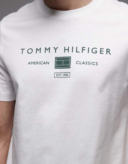 Tommy Hilfiger stack logo t-shirt in white, 5 of 5