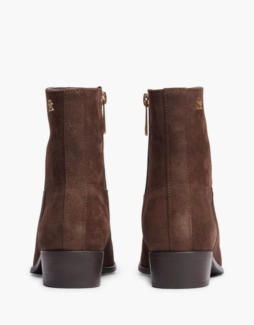 Tommy Hilfiger Stiefeletten aus Wildleder mit Reißverschluss in Dunkelbraun, 4 von 7