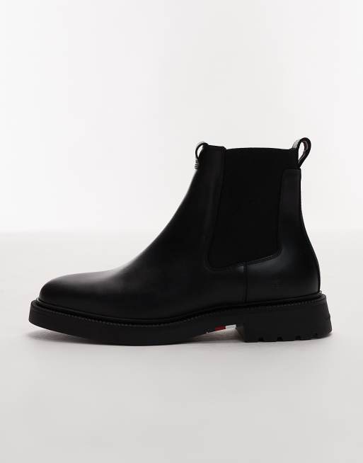 Tommy Hilfiger - Stivaletti Chelsea confortevoli neri in pelle, 2 di 4