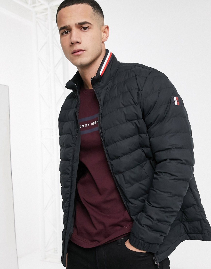 Tommy Hilfiger stretch quilted nylon jacket in black