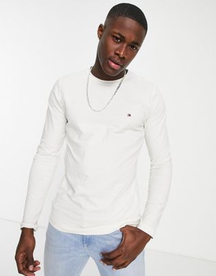 Tommy Hilfiger stretch slim fit long sleeve t-shirt in white - ASOS Price Checker