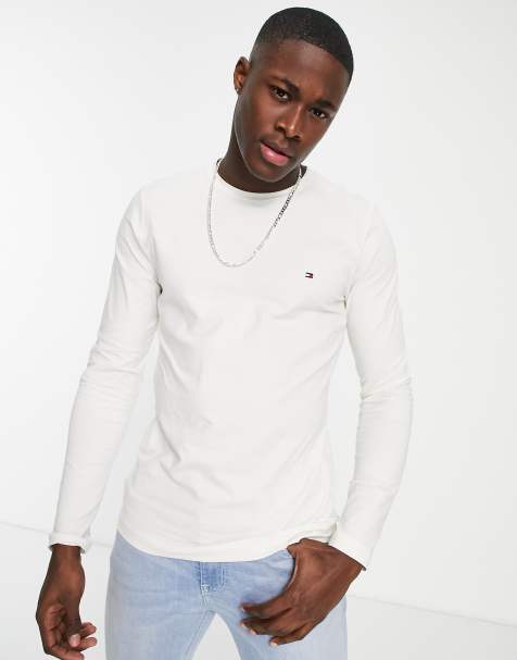 Tommy Hilfiger stretch slim fit long sleeve t-shirt in white - view 1