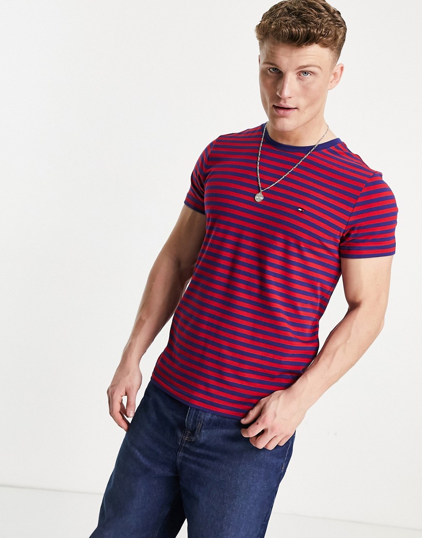 Tommy Hilfiger stretch slim fit t-shirt in blue/red-Blues