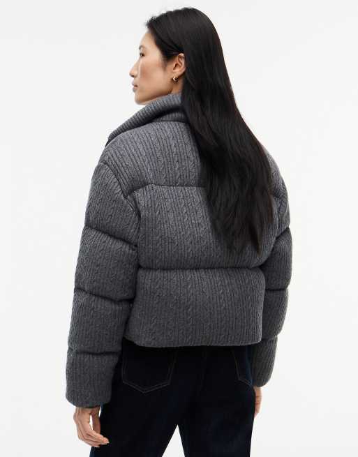 Tommy Hilfiger Strickjacke aus Wollmix mit Zopfmuster in Dunkelgrau, 5 von 7