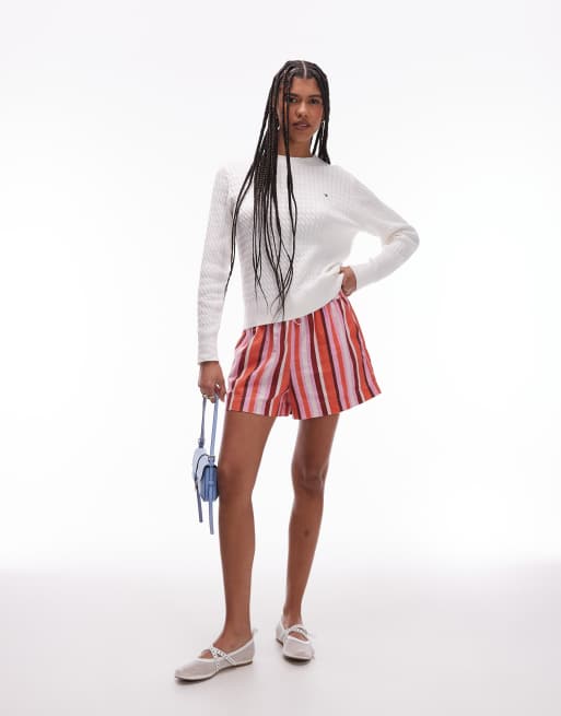 Tommy Hilfiger – Strickpullover in Blau mit feinem Zopfmuster, 3 von 4