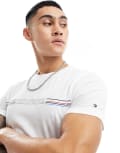 [Tommy Hilfiger] Tommy Hilfiger stripe chest t-shirt in white M white