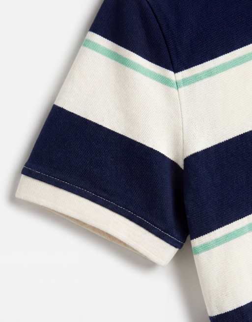 Tommy Hilfiger stripe regular fit polo shirt in navy & white, 9 of 9