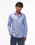 [Tommy Hilfiger] Tommy Hilfiger stripe shirt in blue XL MBLUE