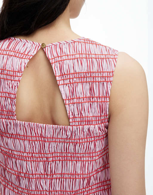Tommy Hilfiger Stripe smock sleeveless fit and flare maxi dress in multi pink, 2 of 6