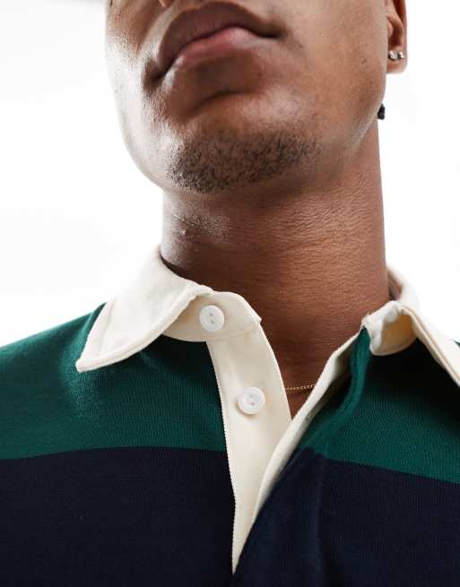 Tommy Hilfiger striped rugby shirt in navy and dark green | ASOS