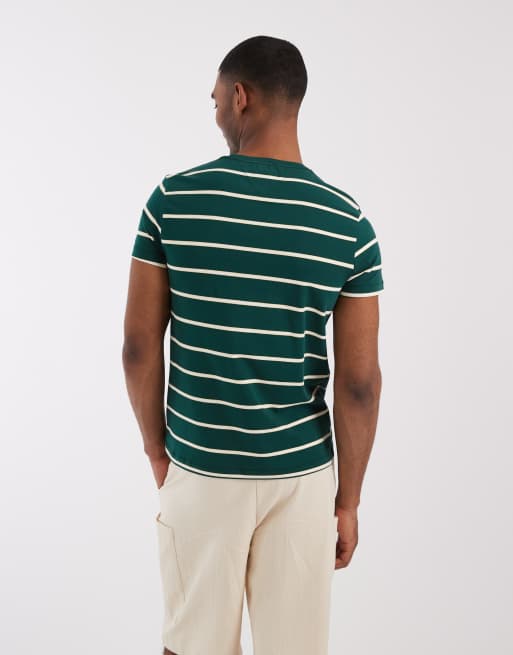 Tommy Hilfiger striped slim fit t-shirt in green, 5 of 5