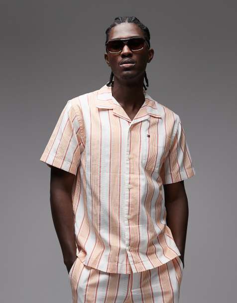 Tommy Hilfiger - Structure Open - Chemise d'ensemble à rayures - Orange - view 1