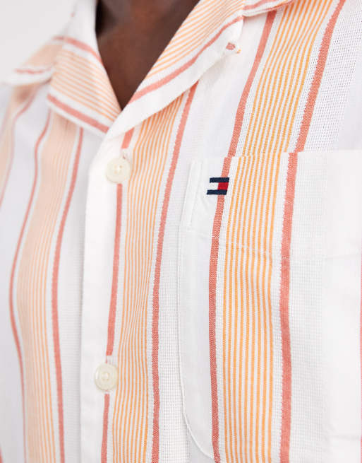 Tommy Hilfiger - Structure Open - Chemise d'ensemble à rayures - Orange, 5 de 5