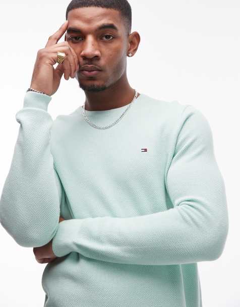Tommy Hilfiger – Strukturierter Pullover in Mintgrün - view 1