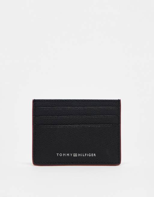 Tommy Hilfiger – Strukturiertes Kartenetui in Schwarz