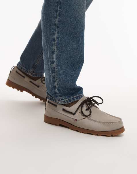 Tommy Hilfiger suede boat shoe in beige - view 1