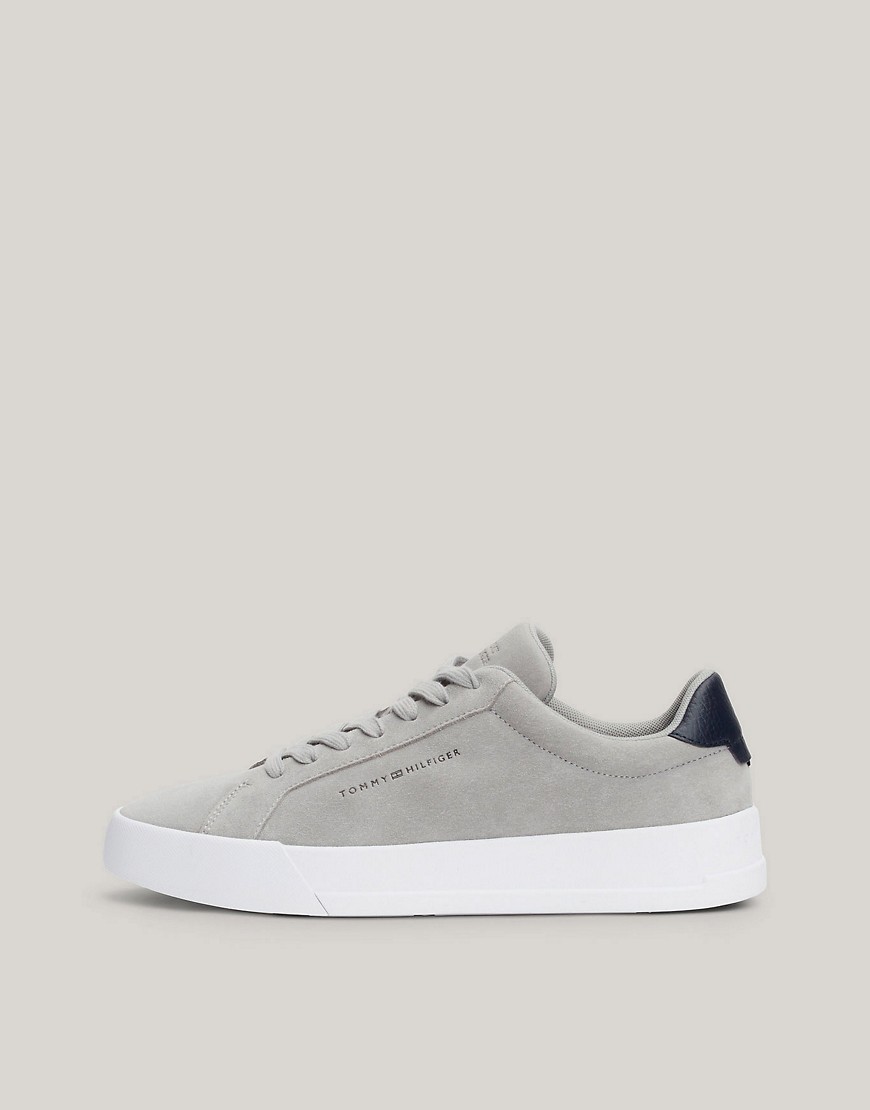 Tommy Hilfiger Suede Court Trainers in Grey